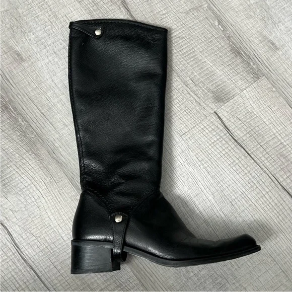 STUART WEITZMAN Heel Riding Moto Boots Knee High Size 5.5 - Picture 3 of 13